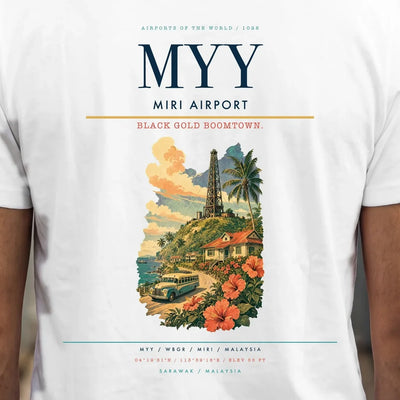 Miri Airport (MYY) double-side t-shirt design close-up cover