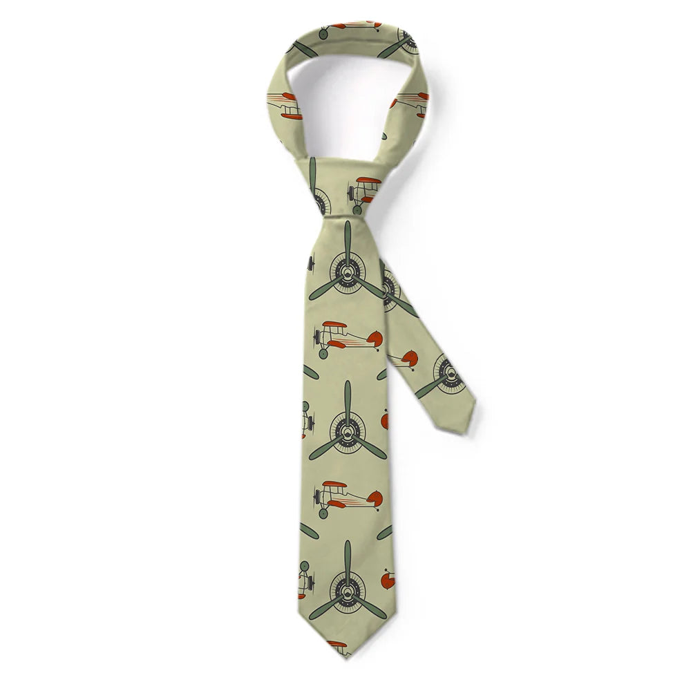 Vintage Old aviation design on premium silk blend tie.