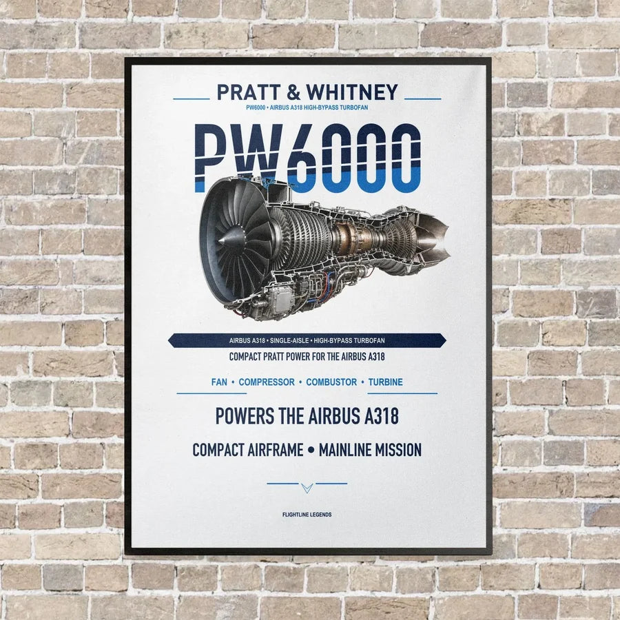 PW6000 vertical canvas print - framed - white background