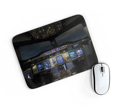 Airbus A380 Cockpit aviation design on neoprene with anti-slip base mouse pad.