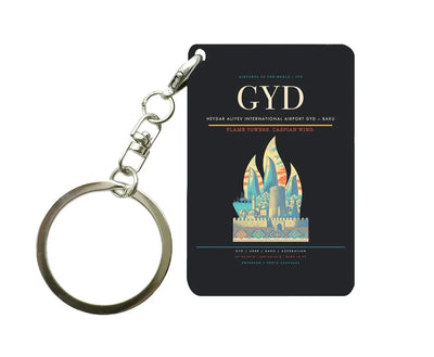 Heydar Aliyev International Airport GYD — Baku Key Chain design on black key chain
