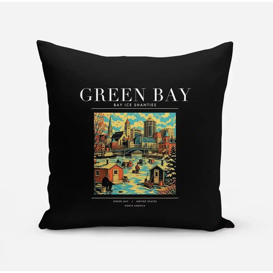 GREEN BAY - Poster - Pillow - Black