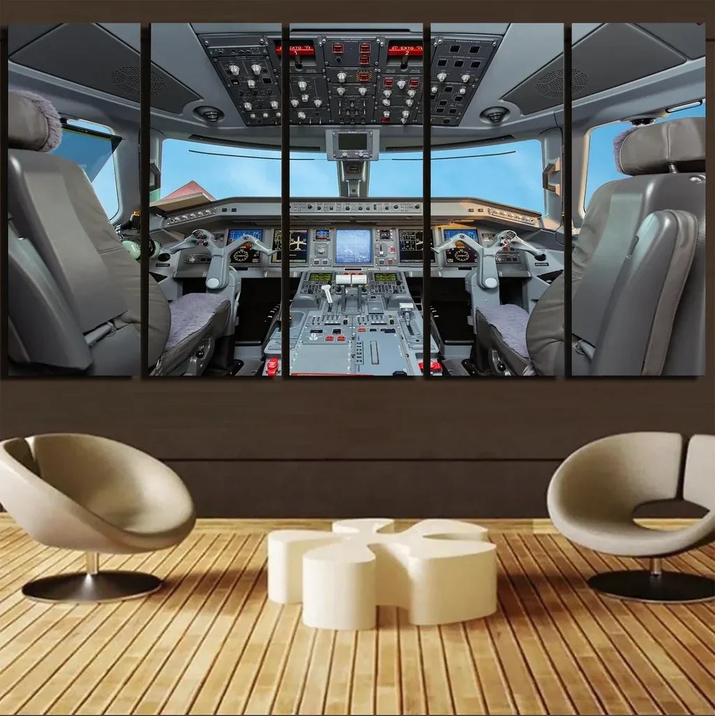 Embraer E190 Cockpit canvas - 5 Pieces
