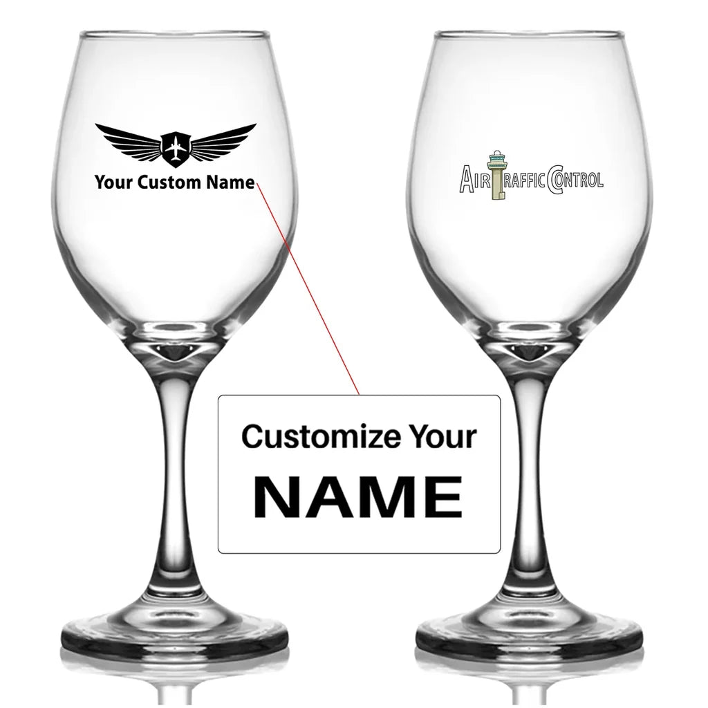 Customisable Air Traffic Control Wine Glass