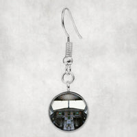 Thumbnail for Airbus A320 Cockpit (Wide) aviation-themed earrings, polished hypoallergenic alloy.