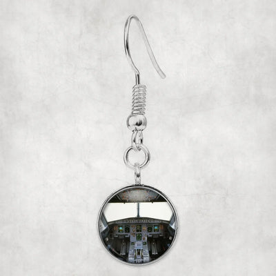 Airbus A320 Cockpit (Wide) aviation-themed earrings, polished hypoallergenic alloy.