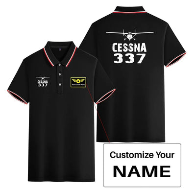 Cessna 337 & Plane Stylish Polo T-Shirts (Double-Side) aviation design printed on soft cotton stylish double-side polo.