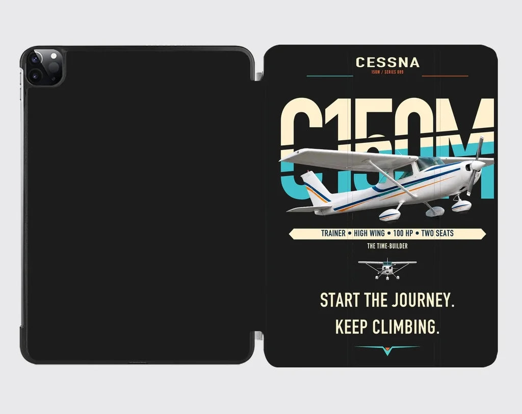 Cessna 150M design on black ipad tablet case