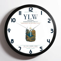 Thumbnail for Kelowna International Airport (YLW) design on white framed wall clock