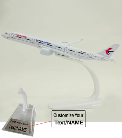 Side view of China Eastern Airlines Airbus A350 Airplane Model (16CM) aviation 16-18cm scale model aircraft in diecast metal.