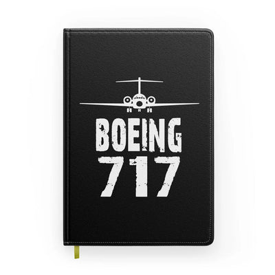 Boeing 717 & Plane aviation design on premium hardcover notebook.