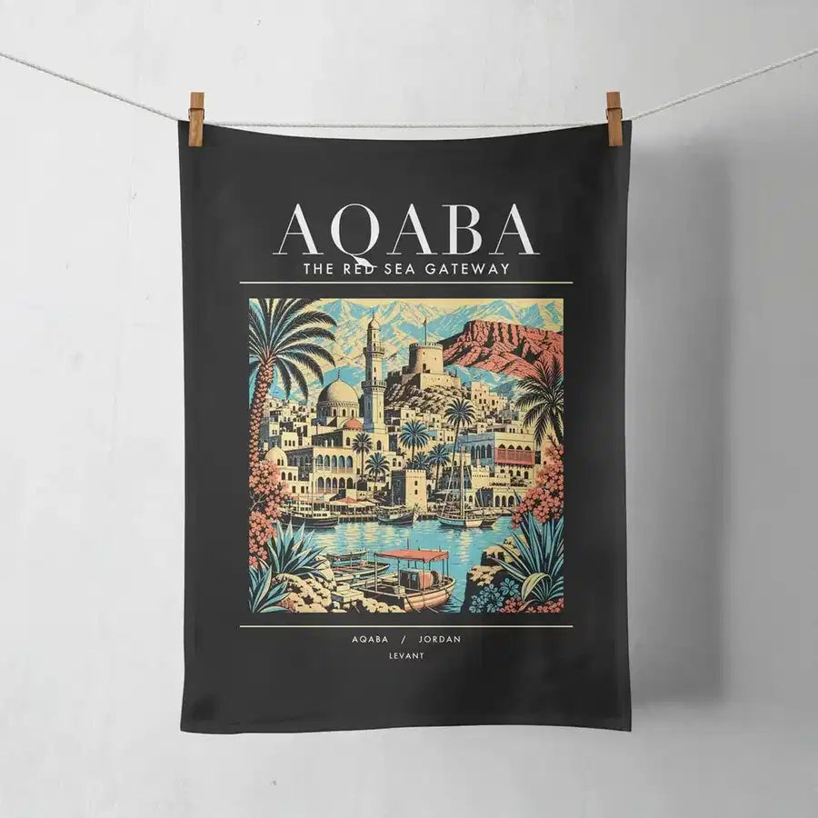 AQABA - Poster - Towel - Black