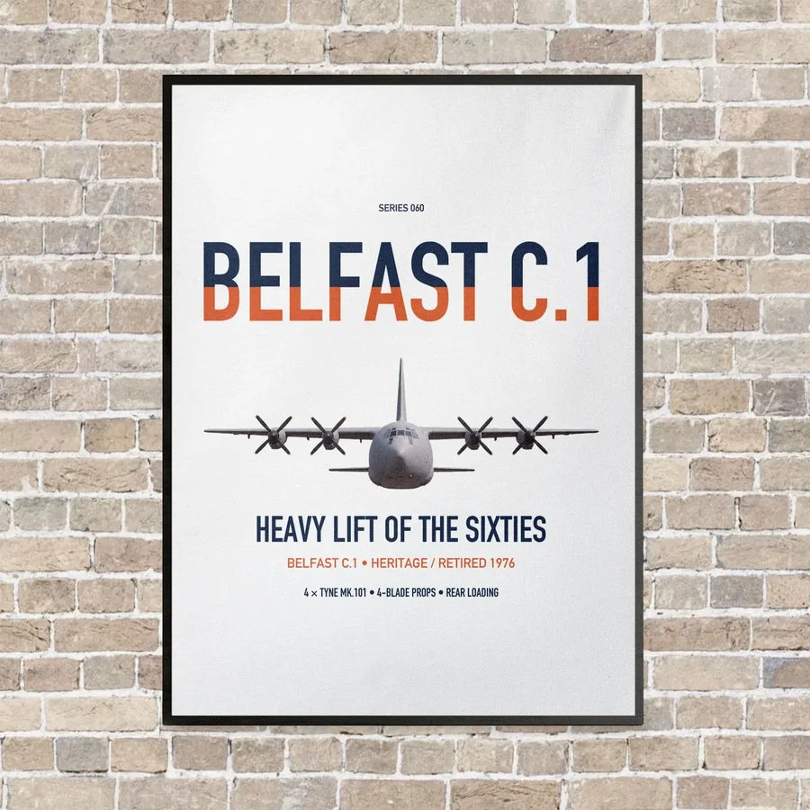Short Belfast C.1 vertical canvas print - framed - white background