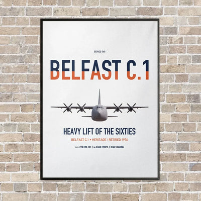 Short Belfast C.1 vertical canvas print - framed - white background