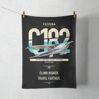 Thumbnail for Cessna 182 Skylane design on black towel