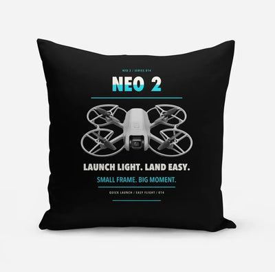 DJI Neo 2 design on black pillow