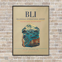 Thumbnail for Bellingham International Airport BLI - Canvas Framed - Beige