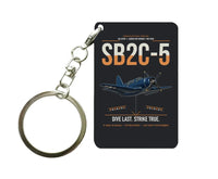 Thumbnail for SB2C-5 Helldiver design on black designed key chain, double-side print