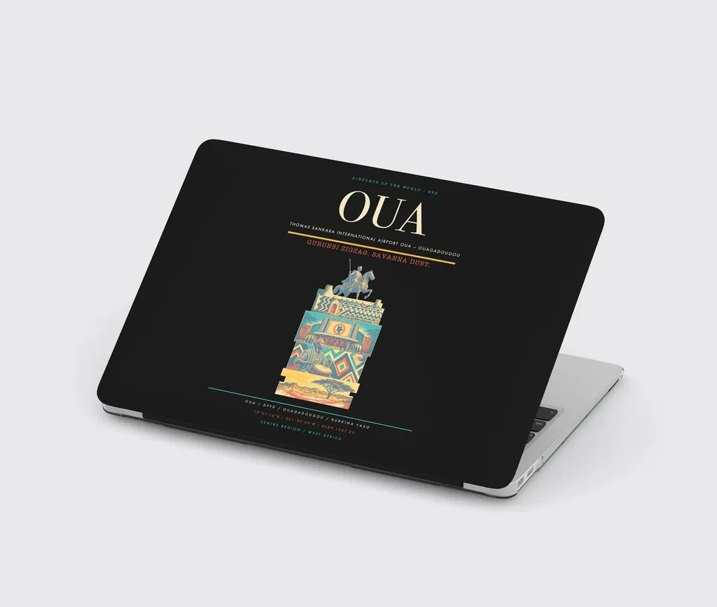 Thomas Sankara International Airport (OUA) design on black MacBook case