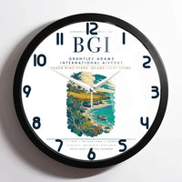 Thumbnail for Grantley Adams International Airport (BGI) design on white framed wall clock
