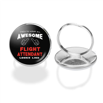 Flight Attendant aviation ring in stainless steel.
