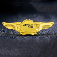 Thumbnail for Airbus A310 & Text aviation badge in polished metal.