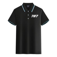Thumbnail for Boeing 787 Flat Text aviation design printed on soft cotton stylish polo shirt.