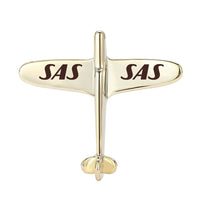 Thumbnail for SAS Airlines Airplane Shape aviation-themed airplane-shape brooch, polished alloy.