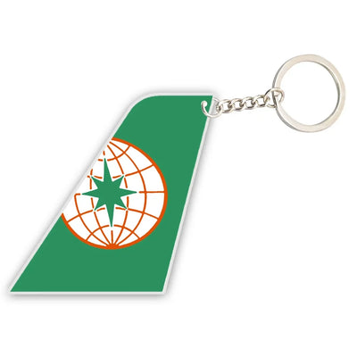 Eva Air aviation shaped key chain, durable metal alloy.