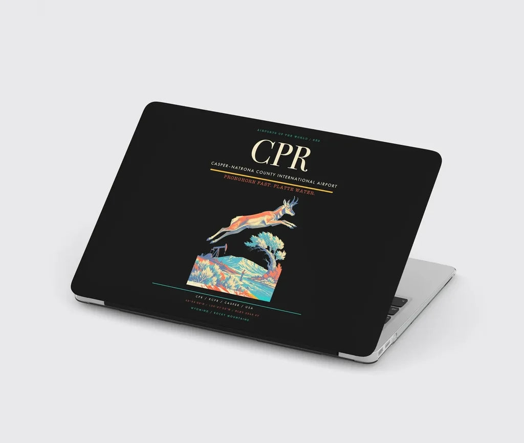 Casper–Natrona County International Airport (CPR) design on black MacBook case