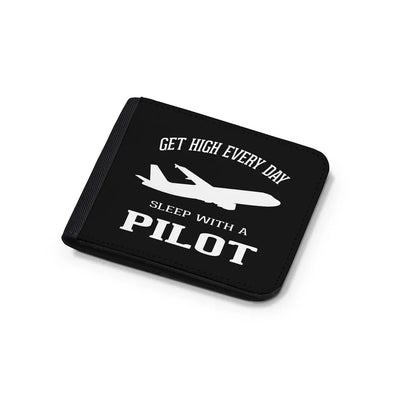 Get High Every Day Sleep With A aviation design wallet, leather construction.
