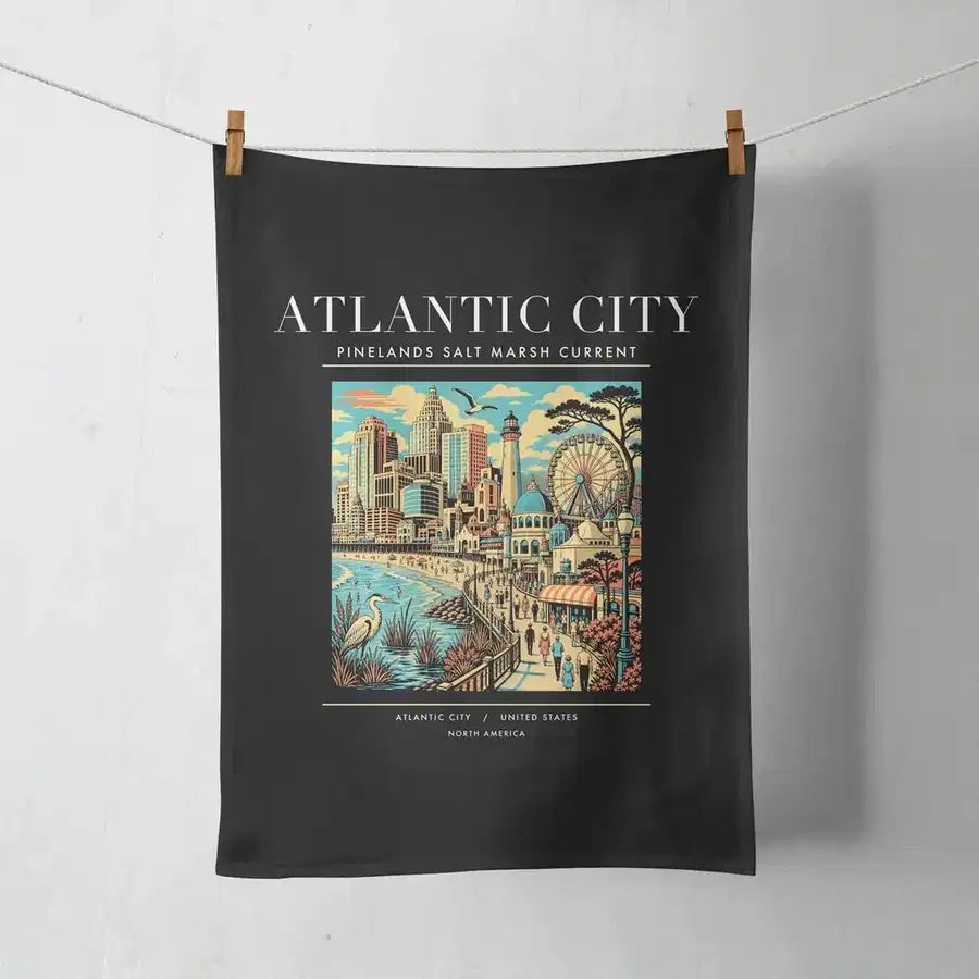 ATLANTIC CITY - Poster - Towel - Black