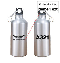 Thumbnail for Airbus A321 Flat Text aviation design on thermos, vacuum-insulated.