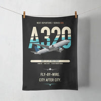Thumbnail for Airbus A320 design on black towel