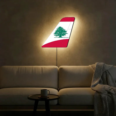 Middle East Airlines(MEA) aviation design on durable metal with LED aircraft tail wall art.