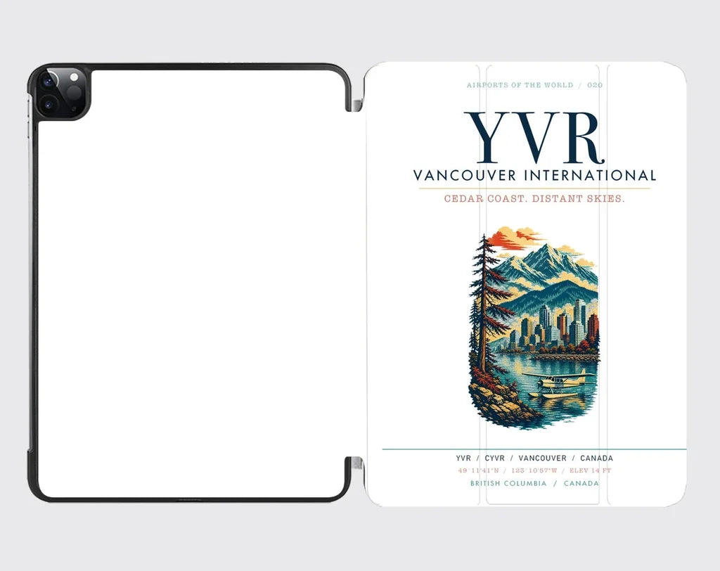 Vancouver International Airport (YVR) design on white ipad tablet case