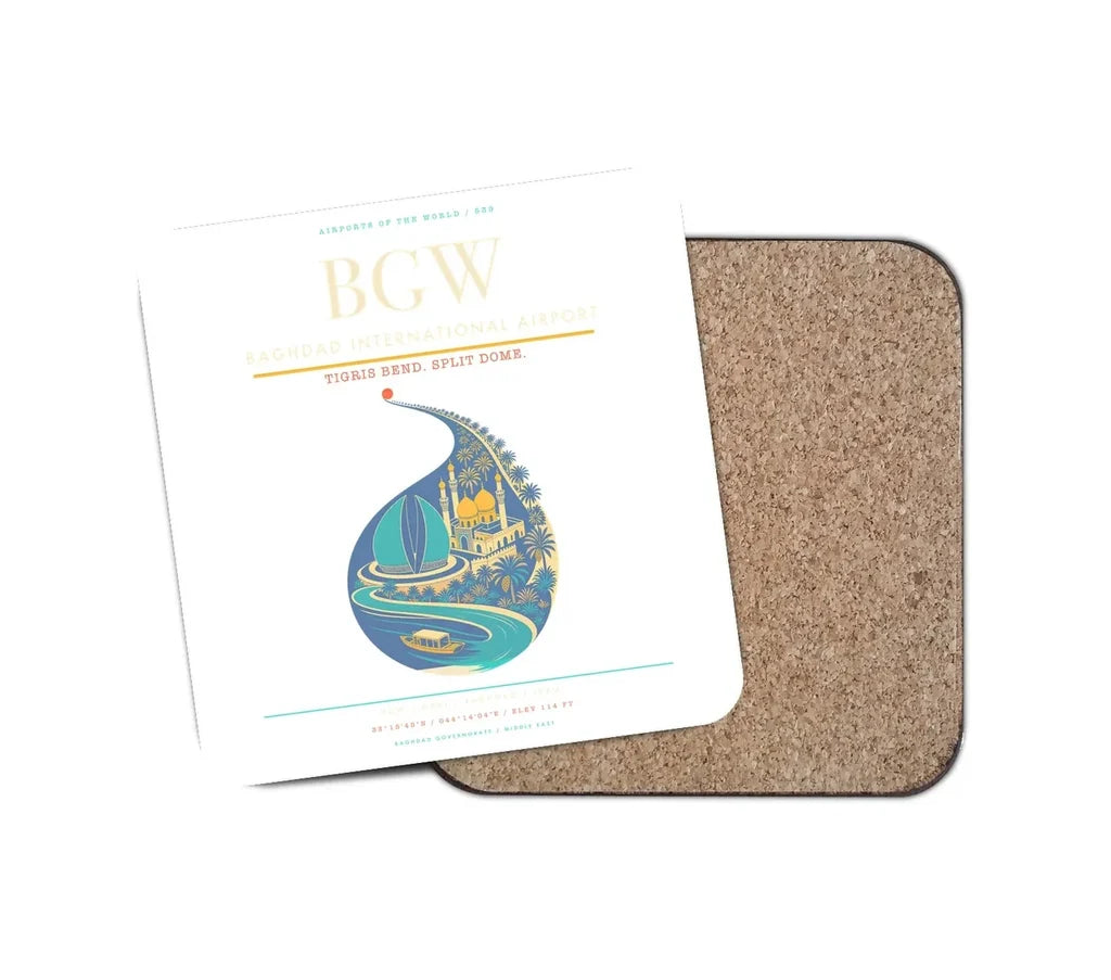 Baghdad International Airport BGW Coaster 1-Piece - White