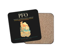 Thumbnail for Paphos International Airport (PFO) design on black 1 piece coaster