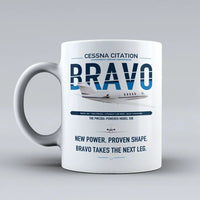 Thumbnail for Cessna Citation Bravo design on white ceramic mug, double-side print