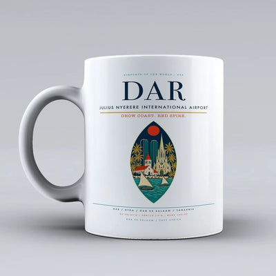 Nyerere International Airport DAR Mug design on white julius