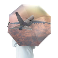 Thumbnail for Super Cruising Airbus A380 over Clouds aviation design on windproof polyester umbrella.
