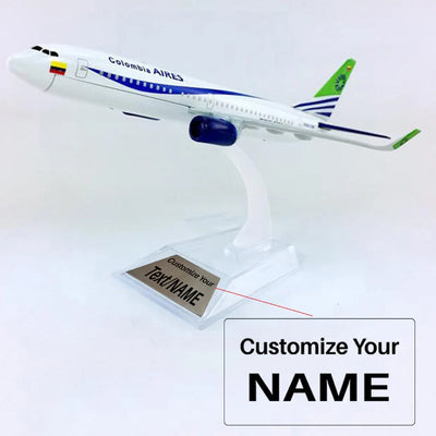 Side view of COLOMBIA AIRES Boeing737 B737-800 Airplane Model (16CM) aviation 16-18cm scale model aircraft in diecast metal.