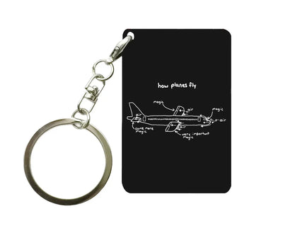 How Planes Fly aviation aviation key chain, durable metal alloy.