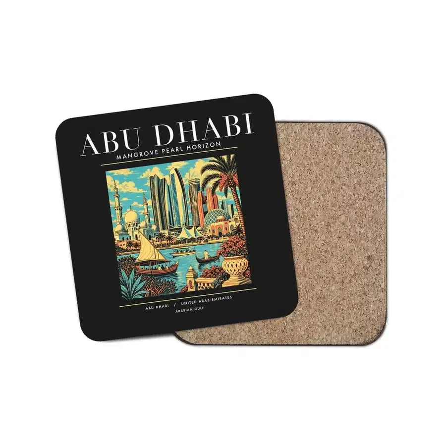 ABU DHABI - Poster - Coaster - Black