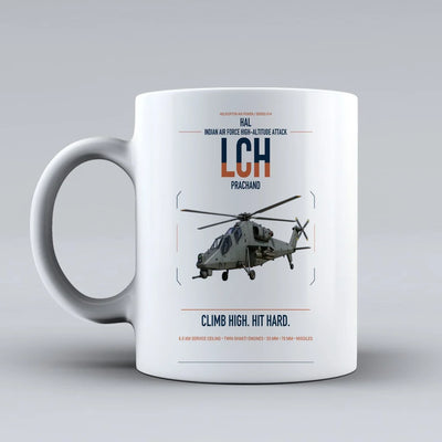 HAL LCH Prachand design on white ceramic mug, double-side print