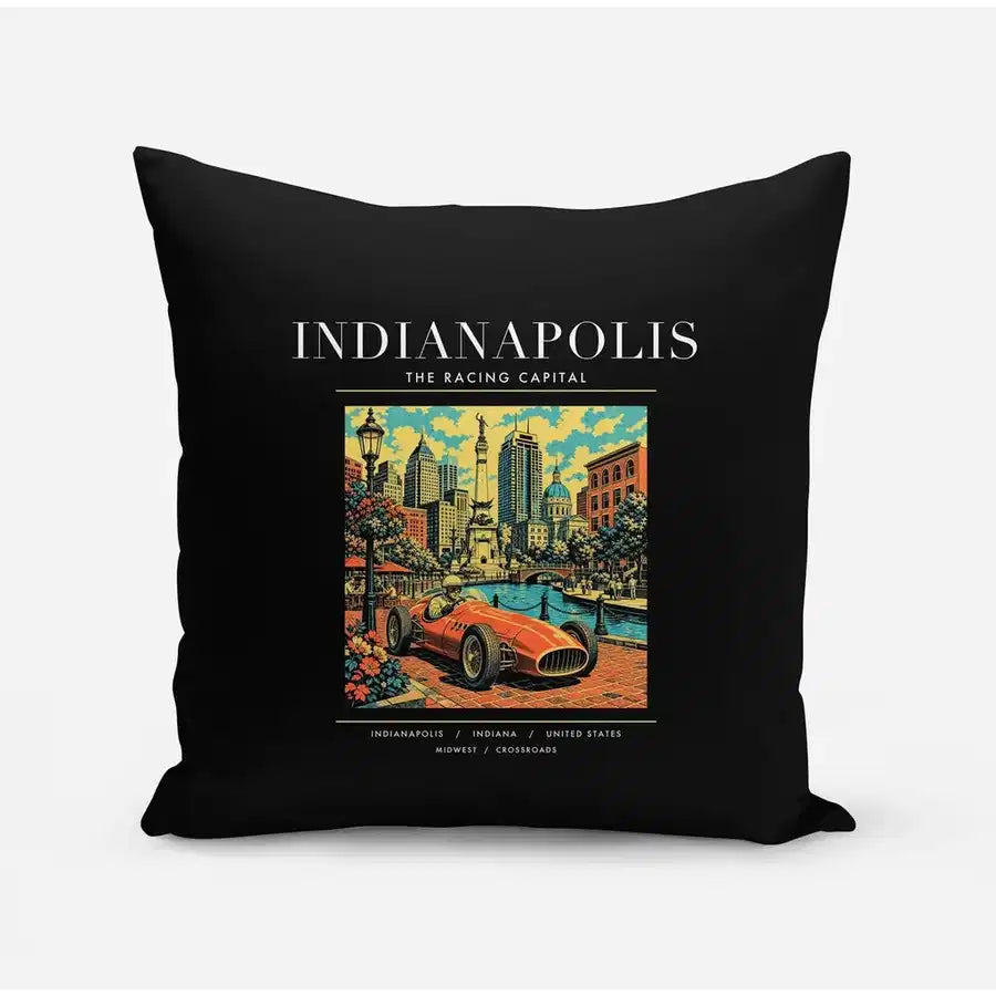 INDIANAPOLIS - Poster - Pillow - Black