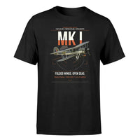 Thumbnail for Fairey Swordfish Mk I design on black t-shirt, single-side print