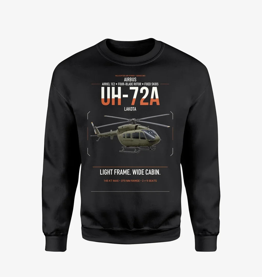 Airbus UH-72A Lakota design on black sweatshirt