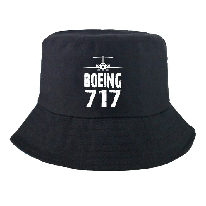 Boeing 717 & Plane Summer aviation embroidery on breathable cotton summer hat.