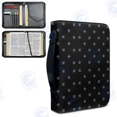 Nice Airplanes (Black) aviation PU accessories bag in PU faux leather.